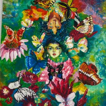 Painting titled "Нет плохой народ" by Tahira Quliyeva, Original Artwork, Oil