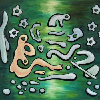 Peinture intitulée "Le Déjeuner sur l'H…" par Noël Van Hoof, Œuvre d'art originale, Huile
