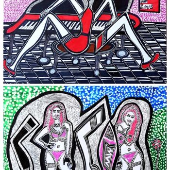 Ζωγραφική με τίτλο "Image art Israel st…" από Mirit Ben-Nun, Αυθεντικά έργα τέχνης, Μελάνι