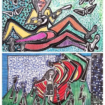 Malarstwo zatytułowany „Art Israel musical…” autorstwa Mirit Ben-Nun, Oryginalna praca, Atrament