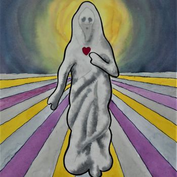 Ζωγραφική με τίτλο "Trinity part 2: The…" από Noël Van Hoof, Αυθεντικά έργα τέχνης, Ακουαρέλα