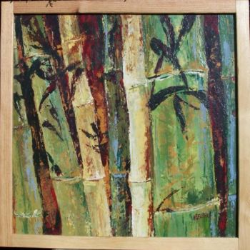 Peinture intitulée "bambou  9" par Anne-Frédérique Ferret, Œuvre d'art originale, Huile