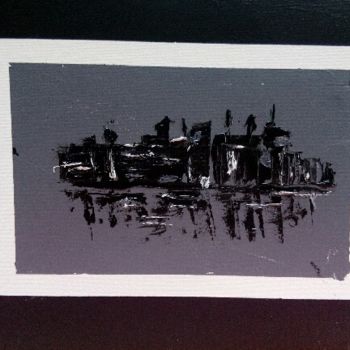Painting titled "Lointoin rivage amé…" by Jmbr, Original Artwork, Acrylic Mounted on Wood Stretcher frame