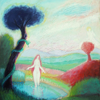 제목이 "Bathing Eve"인 미술작품 Vladimir Bašić Šoto로, 원작, 기름
