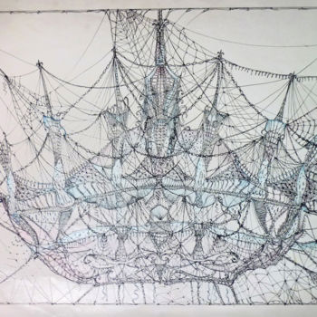 Εκτυπώσεις & Χαρακτικά με τίτλο "Portuguese Caravel" από Nikolay Dobrev, Αυθεντικά έργα τέχνης, Screenprinting