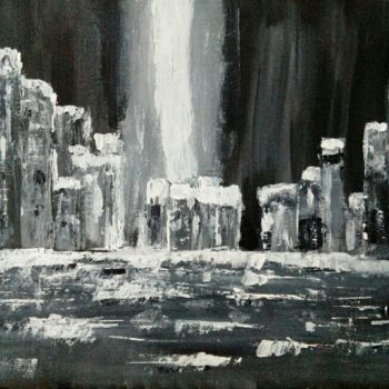 Painting titled "Neige de juillet" by Jmbr, Original Artwork, Acrylic Mounted on Wood Stretcher frame
