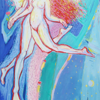 Painting titled "Dancing in the moon…" by Vladimir Bašić Šoto, Original Artwork, Oil