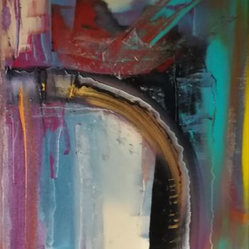 Peinture intitulée "ARCHE DU LEVANT / A…" par Michele Madeleine Guillot, Œuvre d'art originale, Acrylique Monté sur Châssis…