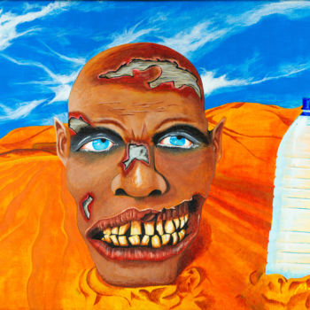 Pintura intitulada "Zombie got pranked" por Mikey Lee, Obras de arte originais, Acrílico Montado em Armação em madeira