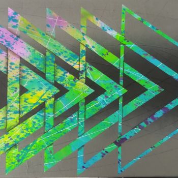 Peinture intitulée "FAST FORWARD" par Trä  Abstract Painting, Œuvre d'art originale, Acrylique