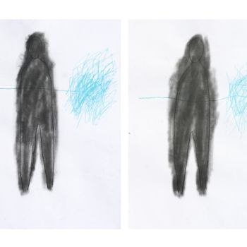 Painting titled ""Wait and listen"" by Giulio Benatti, Original Artwork, Stencil