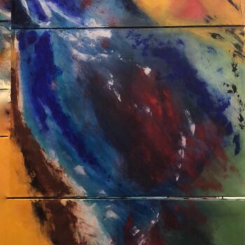 Painting titled "SOURCE" by Pascale Rey-Texier, Original Artwork, Acrylic Mounted on Wood Stretcher frame