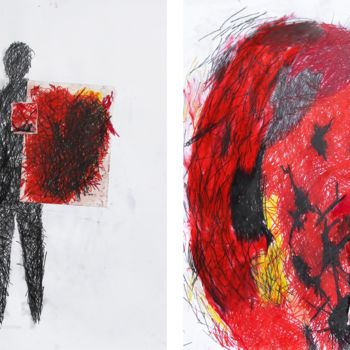 Картина под названием ""Man" 3  (diptych)" - Giulio Benatti, Подлинное произведение искусства, Масло