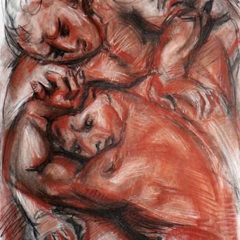 Rysunek zatytułowany „Gabreal fighting wi…” autorstwa Andrey Tsers, Oryginalna praca, Pastel