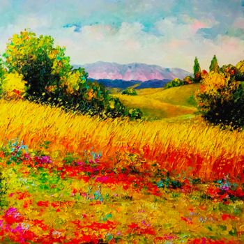 Malarstwo zatytułowany „landscapes” autorstwa Aleks Margjini, Oryginalna praca, Olej