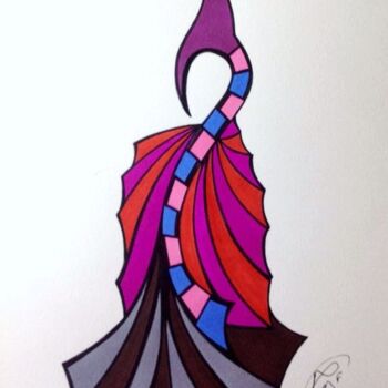 Tekening getiteld "Draco Volans" door Moreau Franck Didier, Origineel Kunstwerk, Gelpen