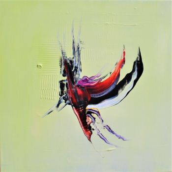 Painting titled "ENVOL / FLIGHT" by Michele Madeleine Guillot, Original Artwork, Acrylic Mounted on Wood Stretcher frame
