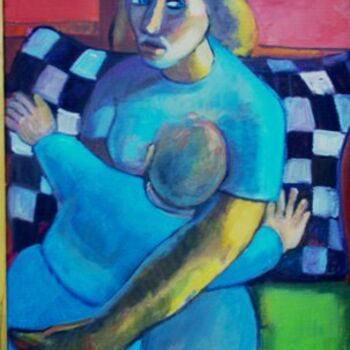 Pintura intitulada "mus008 - Lila e Bru…" por Luiz Carlos De Andrade Lima, Obras de arte originais