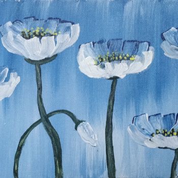 제목이 "Poppy Flowers"인 미술작품 Gitika Singh로, 원작, 아크릴 유리에 장착됨