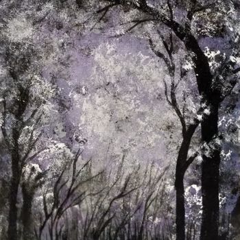 Ζωγραφική με τίτλο "Fantasy Forest" από Gitika Singh, Αυθεντικά έργα τέχνης, Ακρυλικό Τοποθετήθηκε στο Ξύλινο φορείο σκελετό