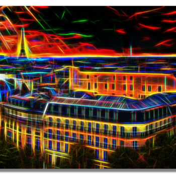 Peinture intitulée "Paris Night" par Harris, Œuvre d'art originale, Peinture numérique Monté sur Aluminium