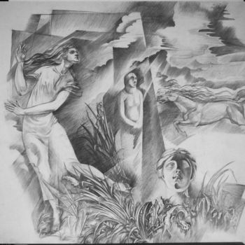 "сквозь века" başlıklı Resim Oksana Prudnikova tarafından, Orijinal sanat, Kalem