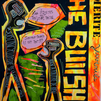 Painting titled "Fuck The Bullshit" by Delphine Dessein, Original Artwork, Acrylic