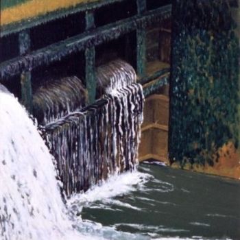 Peinture intitulée "La porte de l'églus…" par Desnoyers, Œuvre d'art originale, Acrylique
