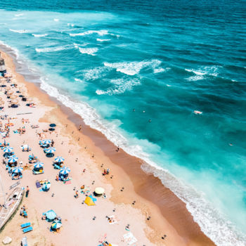 Fotografie mit dem Titel "Beach Print, Aerial…" von Radu Bercan, Original-Kunstwerk, Digitale Fotografie