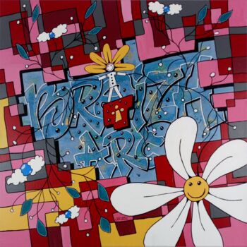 Peinture intitulée "Un Monde Meilleur -…" par Pk29, Œuvre d'art originale, Acrylique Monté sur Châssis en bois
