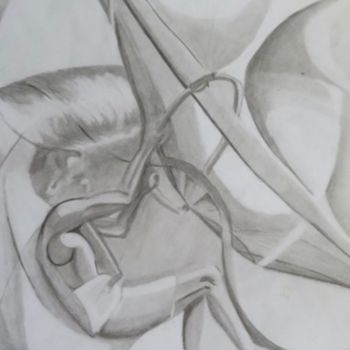 Drawing titled "Surfer" by Mariëlle Van Woudenberg, Original Artwork, Pencil