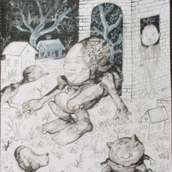 Drawing titled "NO NAME" by Zoran Zugic, Original Artwork, Ink