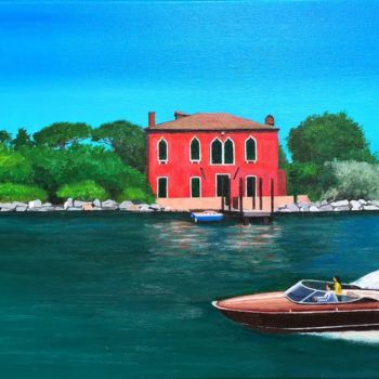 Painting titled "Riva sulla Laguna" by Henri Sacchi, Original Artwork, Acrylic