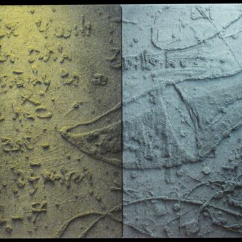 Painting titled "Peinture avec du sa…" by Chica Boyriven, Original Artwork, Acrylic Mounted on Wood Panel
