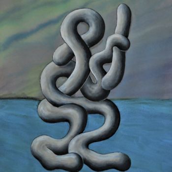 Painting titled "See No Evil" by Noël Van Hoof, Original Artwork, Oil
