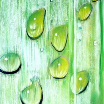 Peinture intitulée "Gouttes d'eau" par Sim13, Œuvre d'art originale