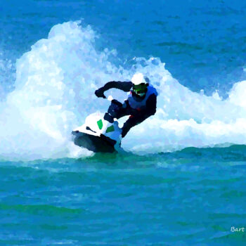Digital Arts titled "Jet Ski" by Roberto Bartoccini, Original Artwork, Digital Painting