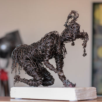 Sculpture titled "Frog 22x23x14 3kg i…" by Karen Axikyan, Original Artwork, Metals