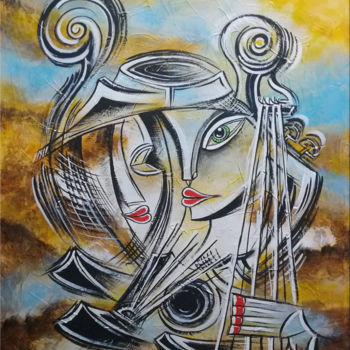 Pittura intitolato "Music of Love for Y…" da Thomas Lange, Opera d'arte originale, Olio Montato su Telaio per barella in leg…
