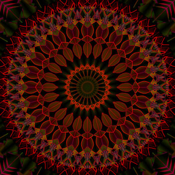 Digital Arts titled "Autumn Leaves Manda…" by China Alicia Rivera, Original Artwork, 2D Digital Work