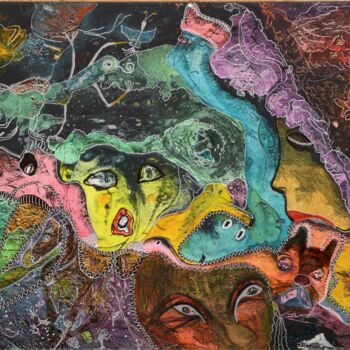 Peinture intitulée "Atmosphère" par Anna Laurina Vassiliu Mulder Smid, Œuvre d'art originale, Aquarelle Monté sur Châssis en…