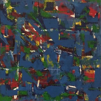 Schilderij getiteld "Flannel" door Lisa Trevino, Origineel Kunstwerk, Acryl Gemonteerd op Frame voor houten brancard