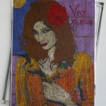 Peinture intitulée "MARIANNE / CADRE-DÉ…" par Marjinal Artiste Peintre Décalé Français, Œuvre d'art originale, Acrylique