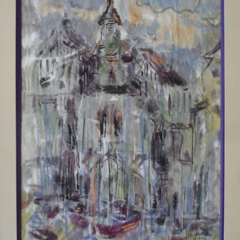 Peinture intitulée "Honfleur, St Etienn…" par Ioana, Œuvre d'art originale, Gouache