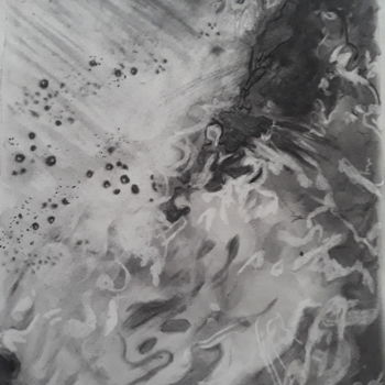 Zeichnungen mit dem Titel "Water1" von Catherine Demorand, Original-Kunstwerk, Kohle