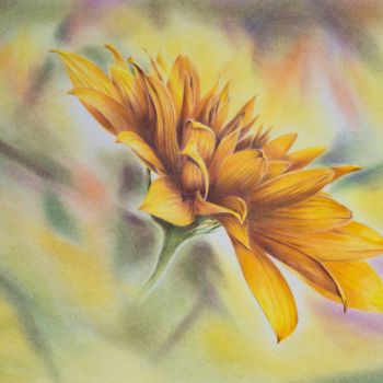 Malerei mit dem Titel "Topinambur" von Ronald Firla, Original-Kunstwerk, Conté-Buntstifte