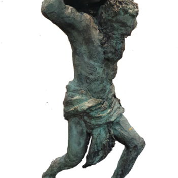Sculpture titled "THE BURDEN OF CORONA" by N.C.J. Stam, Original Artwork, Bronze