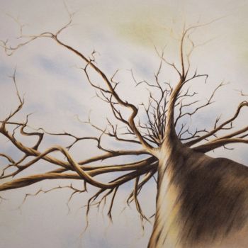 Malerei mit dem Titel "Gelebter Stolz" von Ronald Firla, Original-Kunstwerk, Conté-Buntstifte