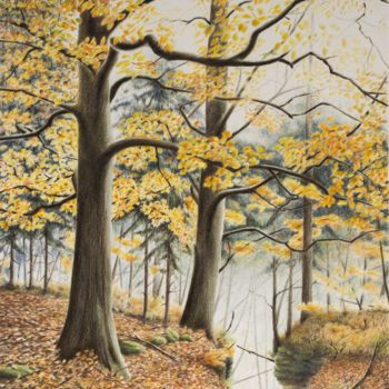 Malerei mit dem Titel "Eine Million Bunte…" von Ronald Firla, Original-Kunstwerk, Conté-Buntstifte