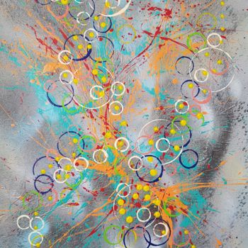 Peinture intitulée "N° 159  Oxygène" par Isa-L, Œuvre d'art originale, Acrylique Monté sur Châssis en bois
